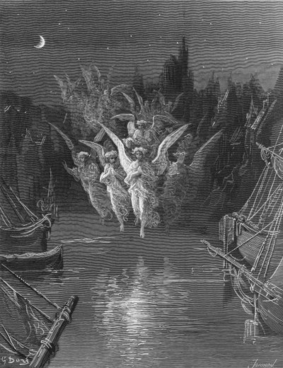 Les esprits angéliques quittent les corps morts et apparaissent sous leurs propres formes de lumière, scène de 